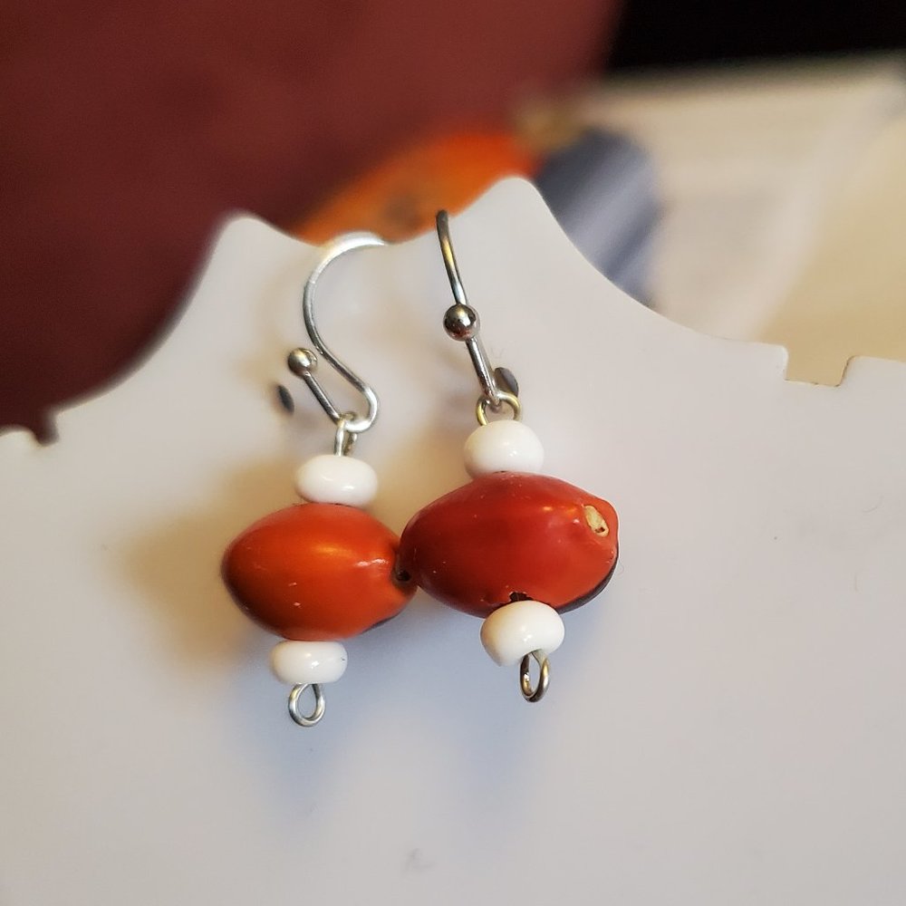 Silver Tone Hook Seed Dangle Earrings Tony Alexander Jewelry Artisan Fashion NWT